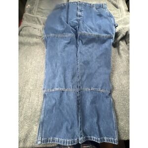 Dickies Men Double Knee Jeans Workwear Cotton Blue Size 42x32  Relaxed Carpenter